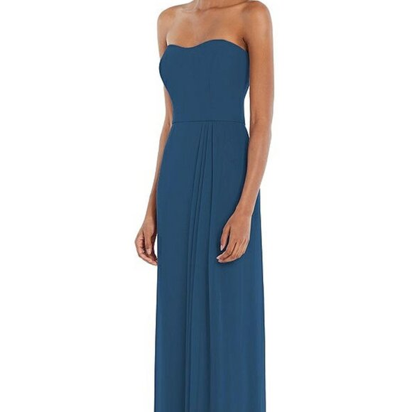 After Six 1563....Strapless Sweetheart Maxi Dress...Dusk Blue....Sz 0 - Picture 5 of 8